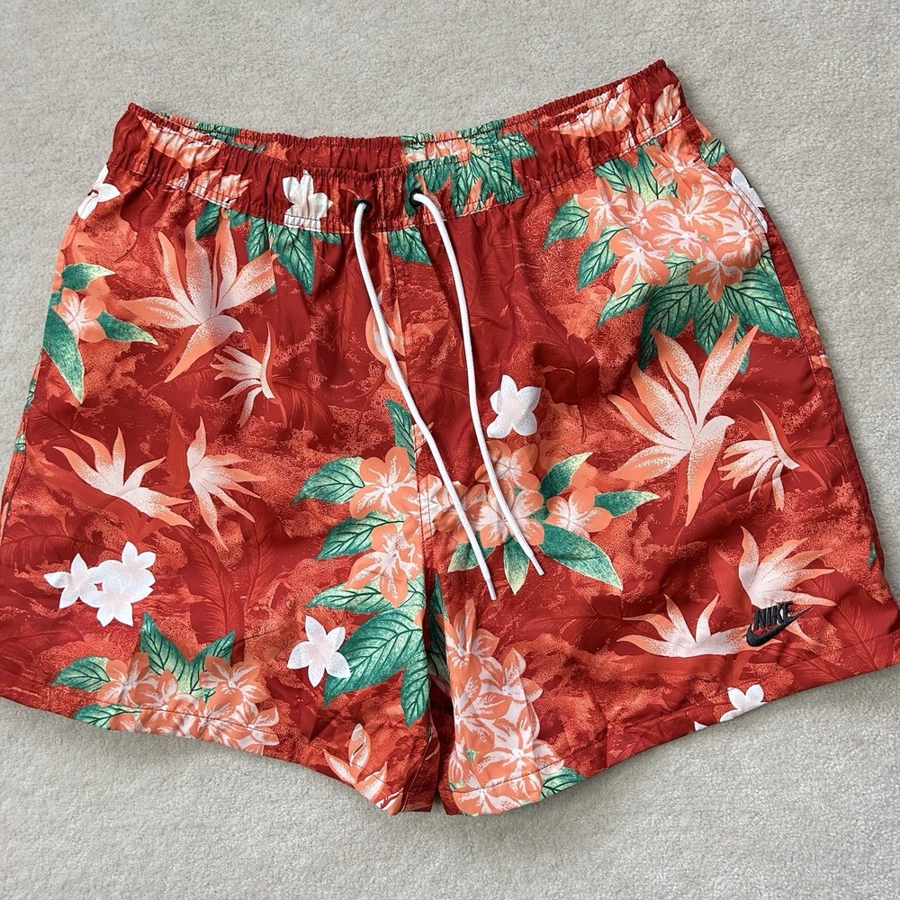 Nike Sportswear Club Flow Floral Woven Mesh Lined Shorts Men's Small HV4610-846